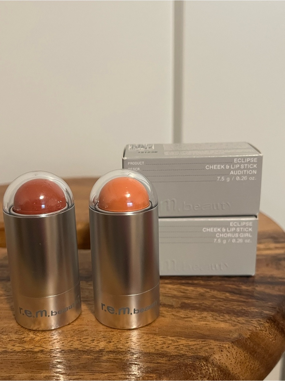 r.e.m. beauty Eclipse Cheek & Lip Stick - Peach & Coral Duo